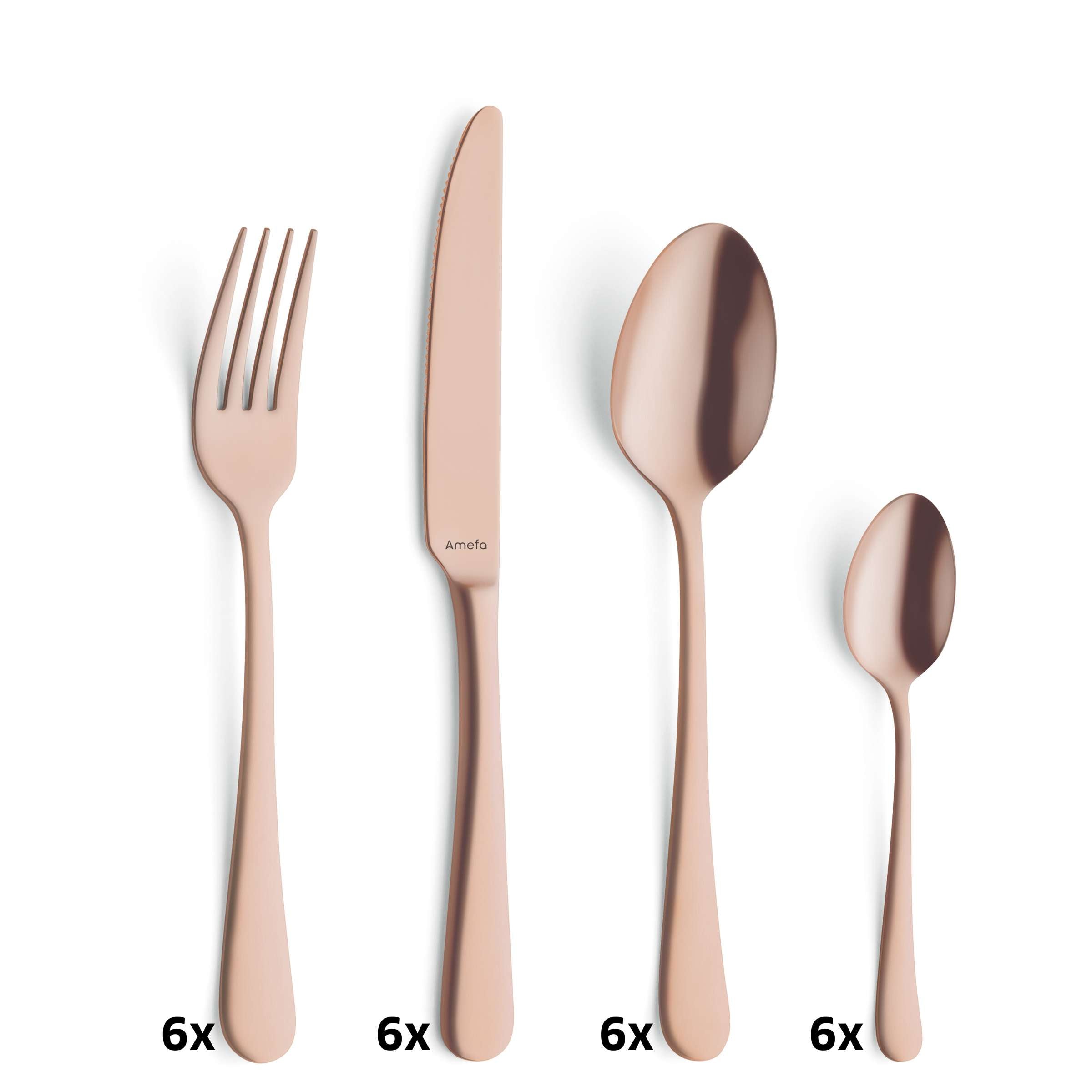 AUSTIN Cutlery Set 24-pieces PVD copper