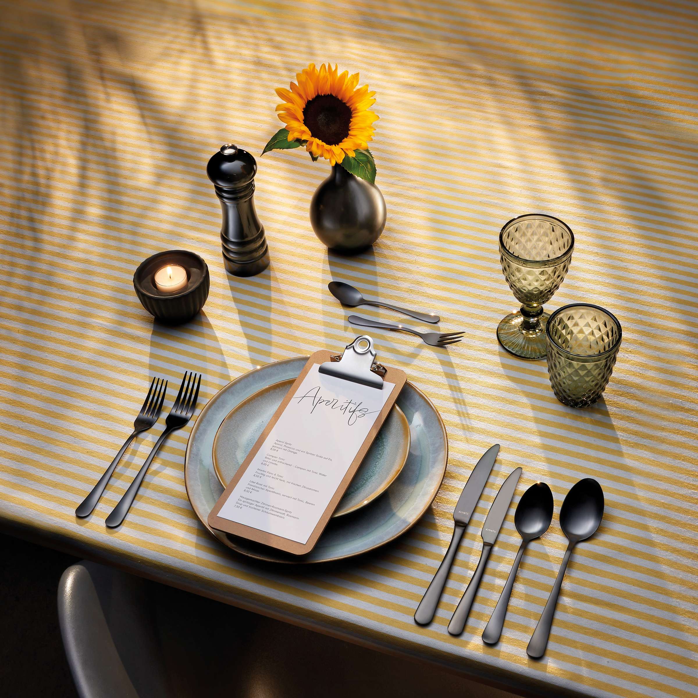 AUSTIN Cutlery Set 16-pieces PVD black