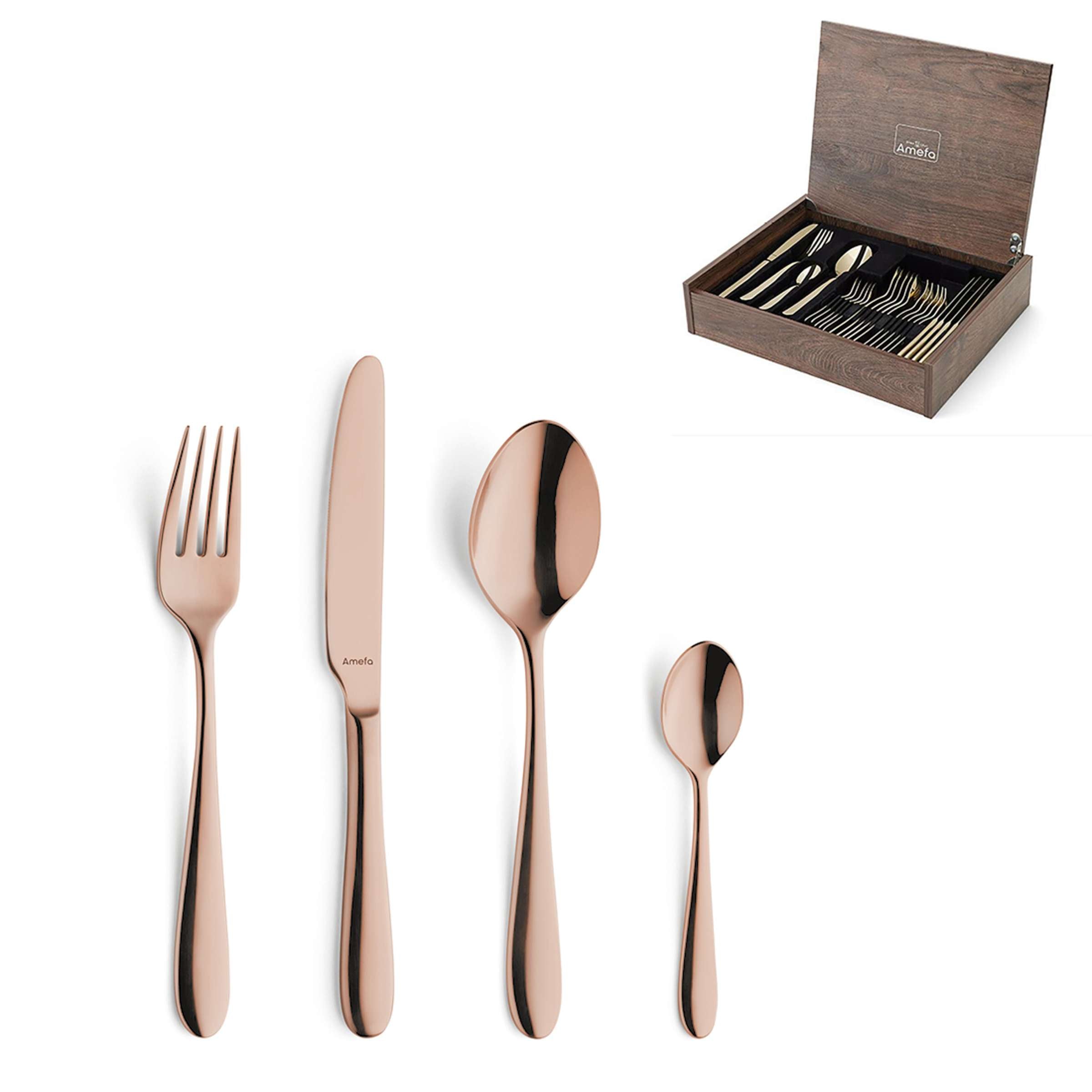 OXFORD Cutlery Set 24-pieces PVD copper