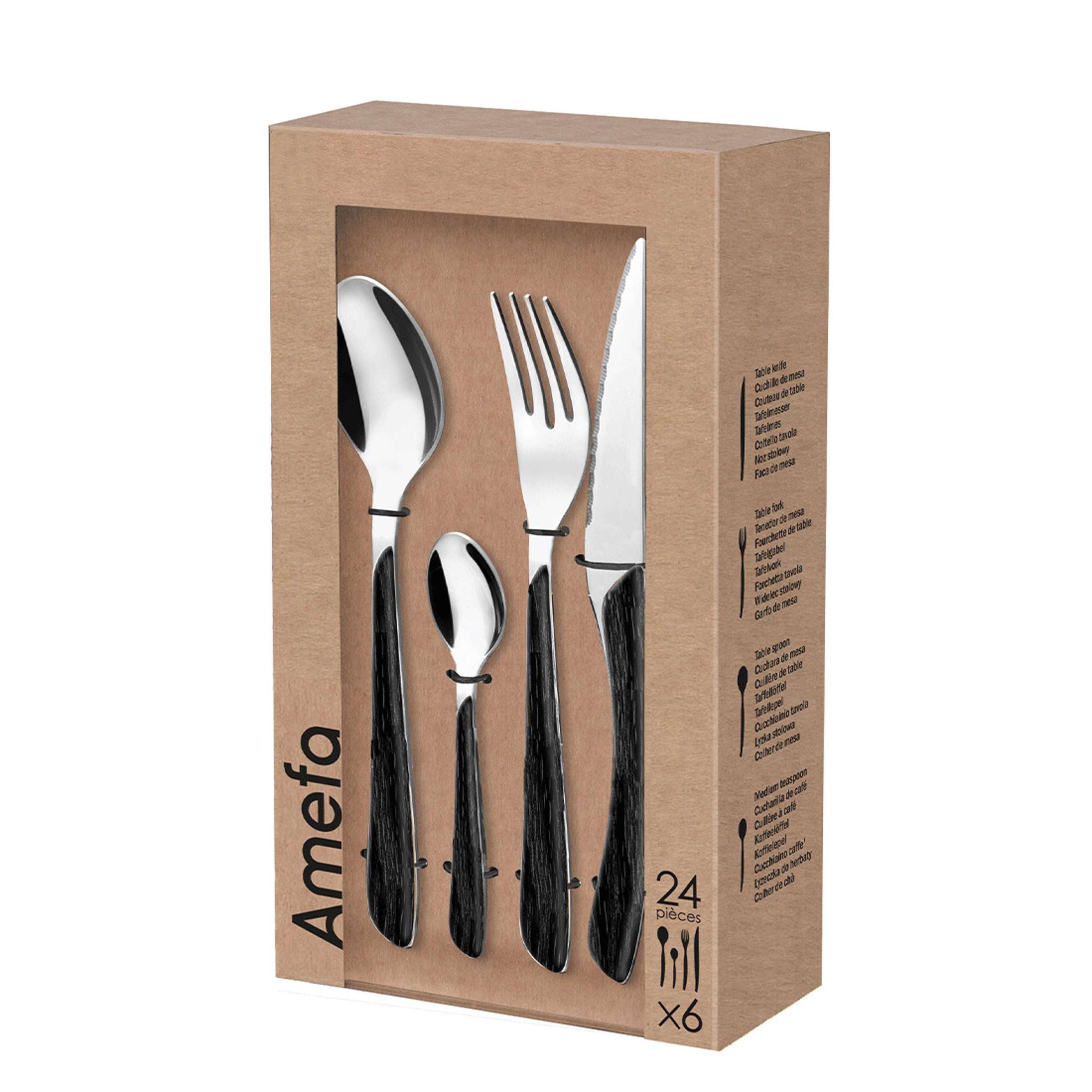 ECLAT NATURE Besteckset 24-teilig holz, schwarz