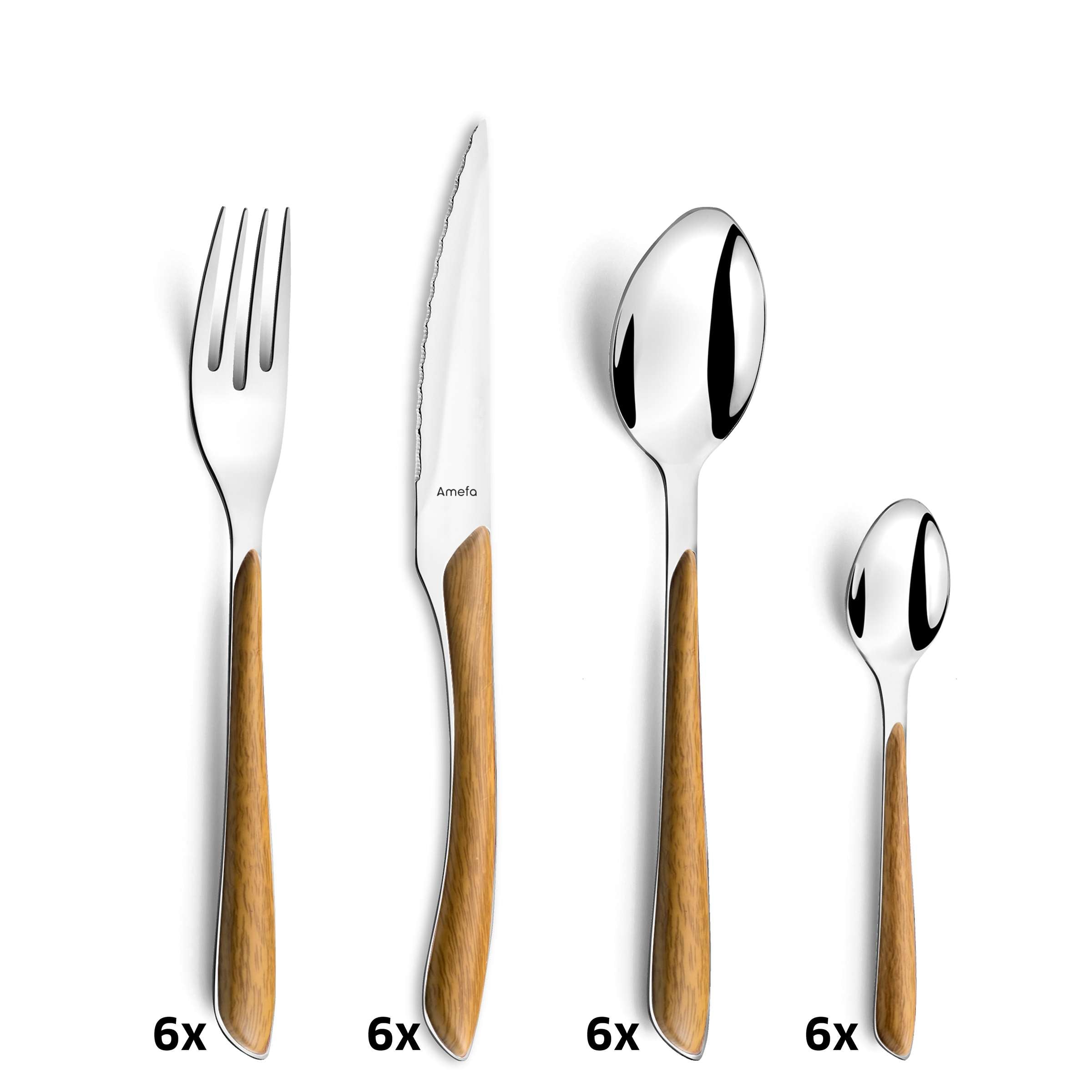 ECLAT NATURE Cutlery Set 24-pieces wood