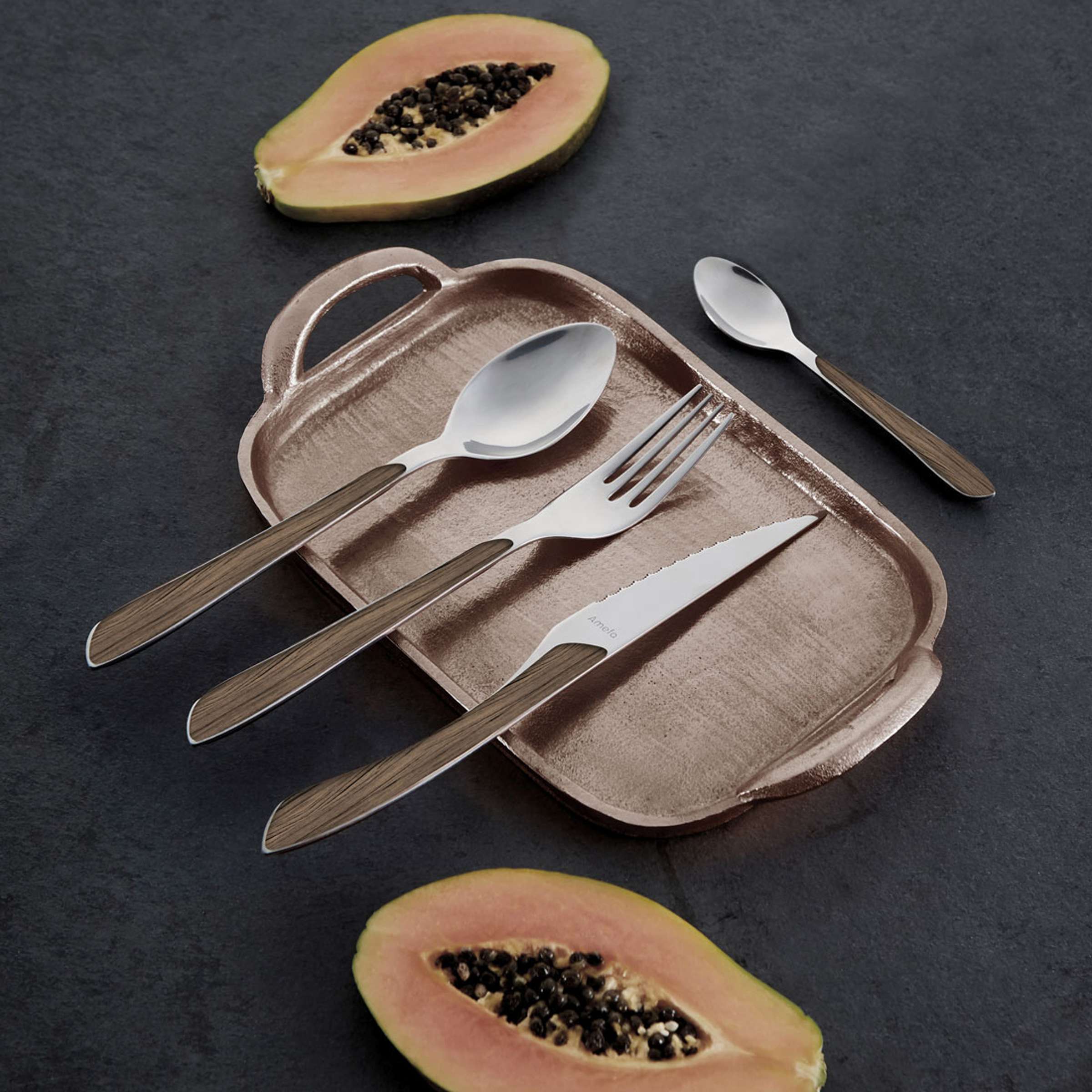 ECLAT NATURE 24-delige bestekset, donkerbruin