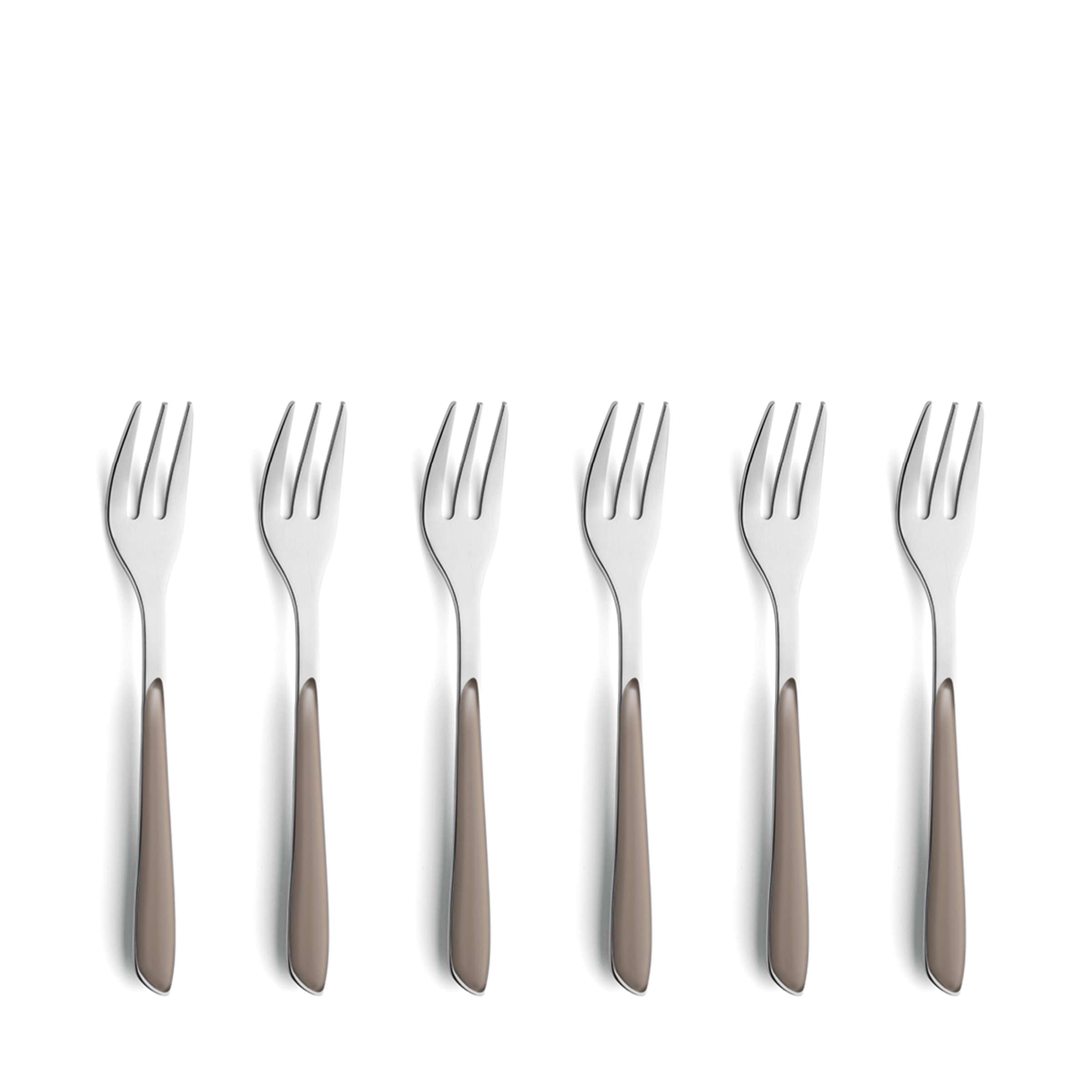 PRISMA Kuchengabel Set 6-teilig kakao