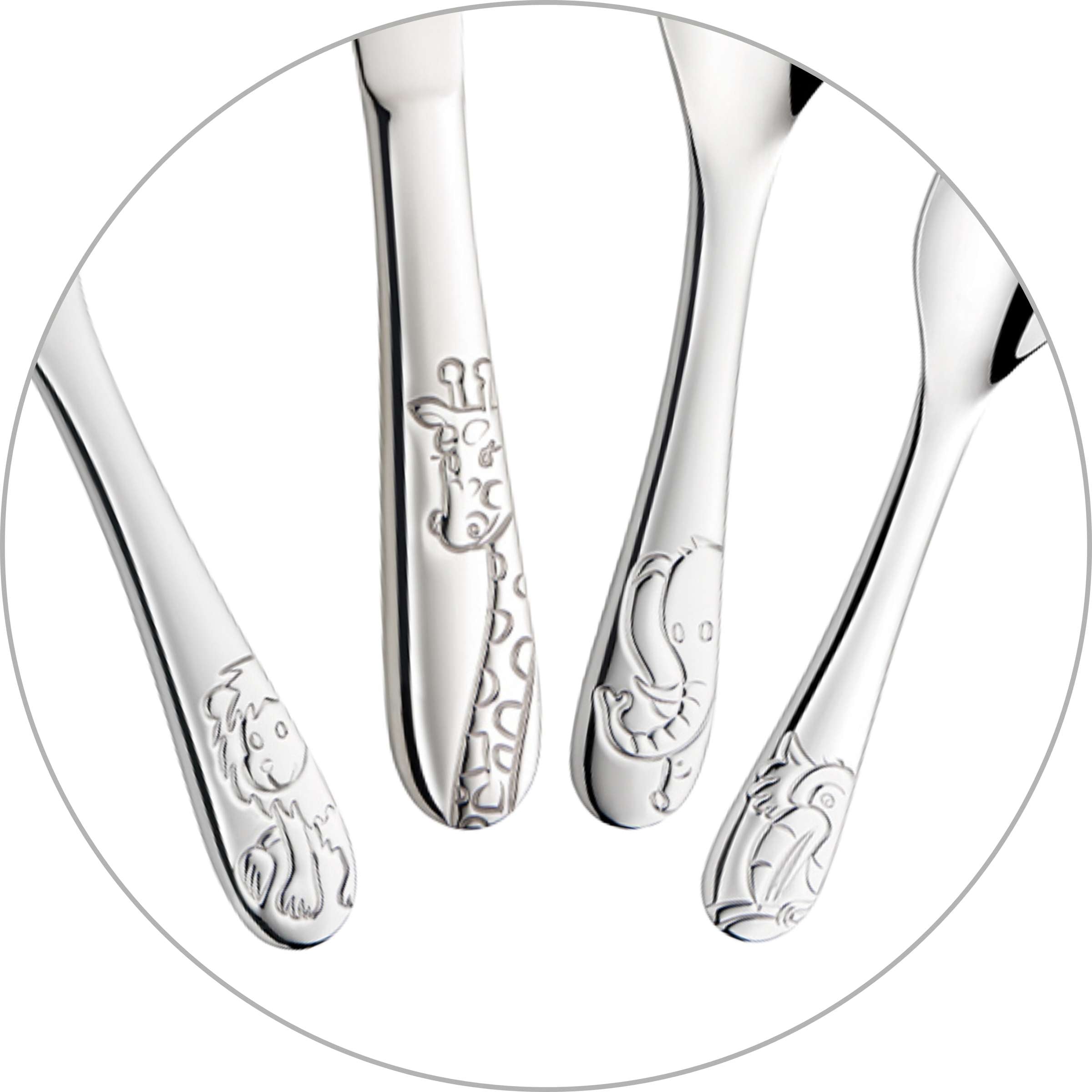 DSCHUNGELTIERE Kinderbesteck Set 4-teilig