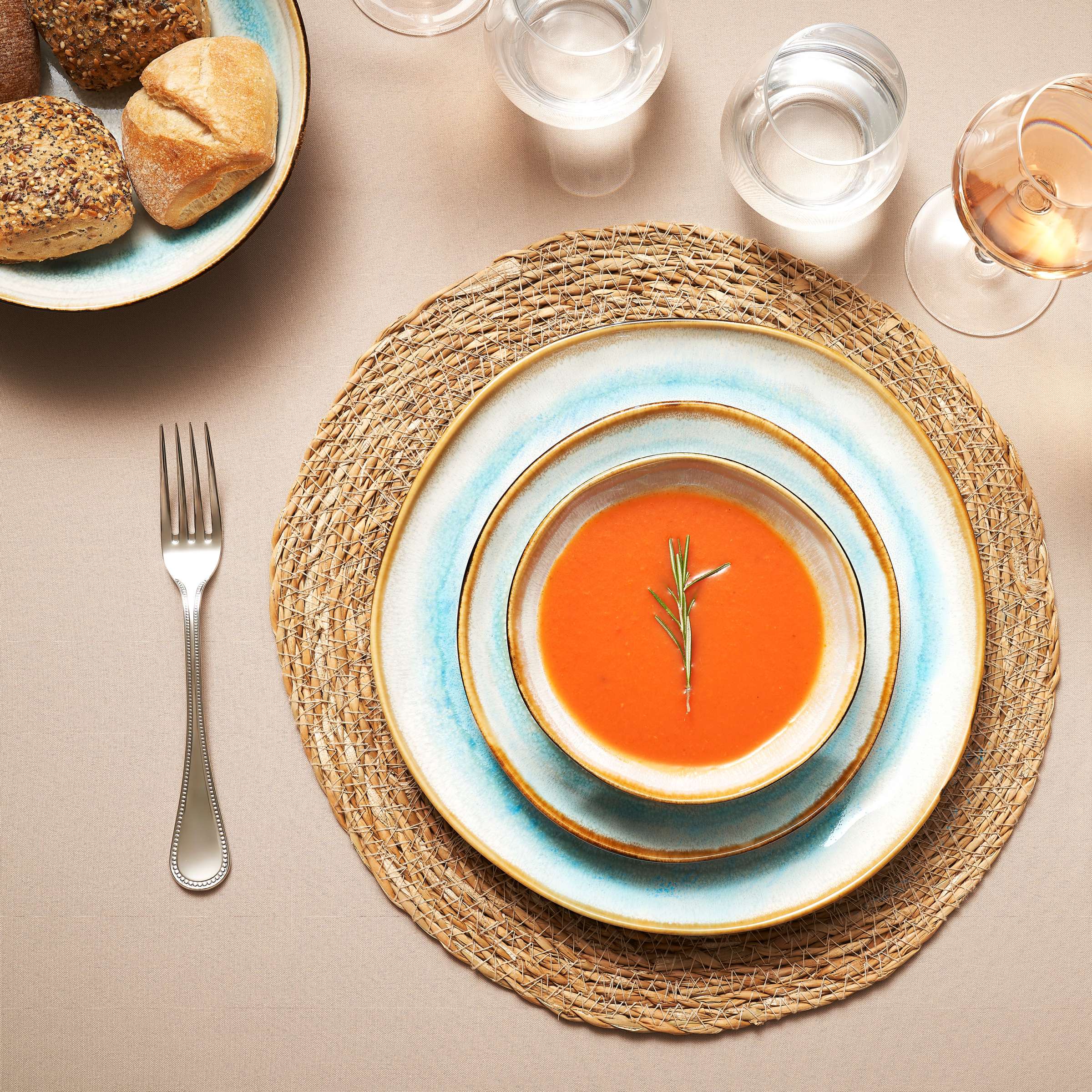 SHADOW AQUA Dessertteller blau,grau 6 Stück