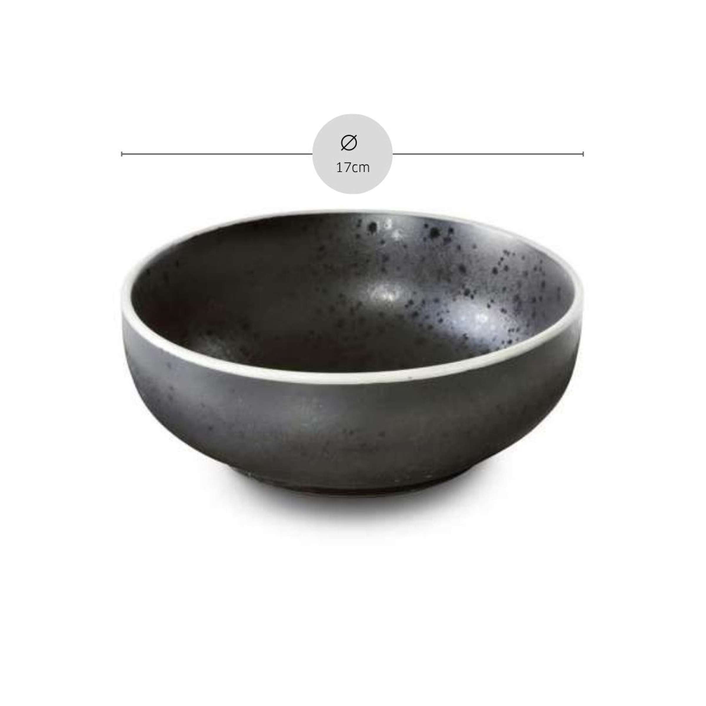 ASTER GRANITE Salad Plate black,white 6 Stück