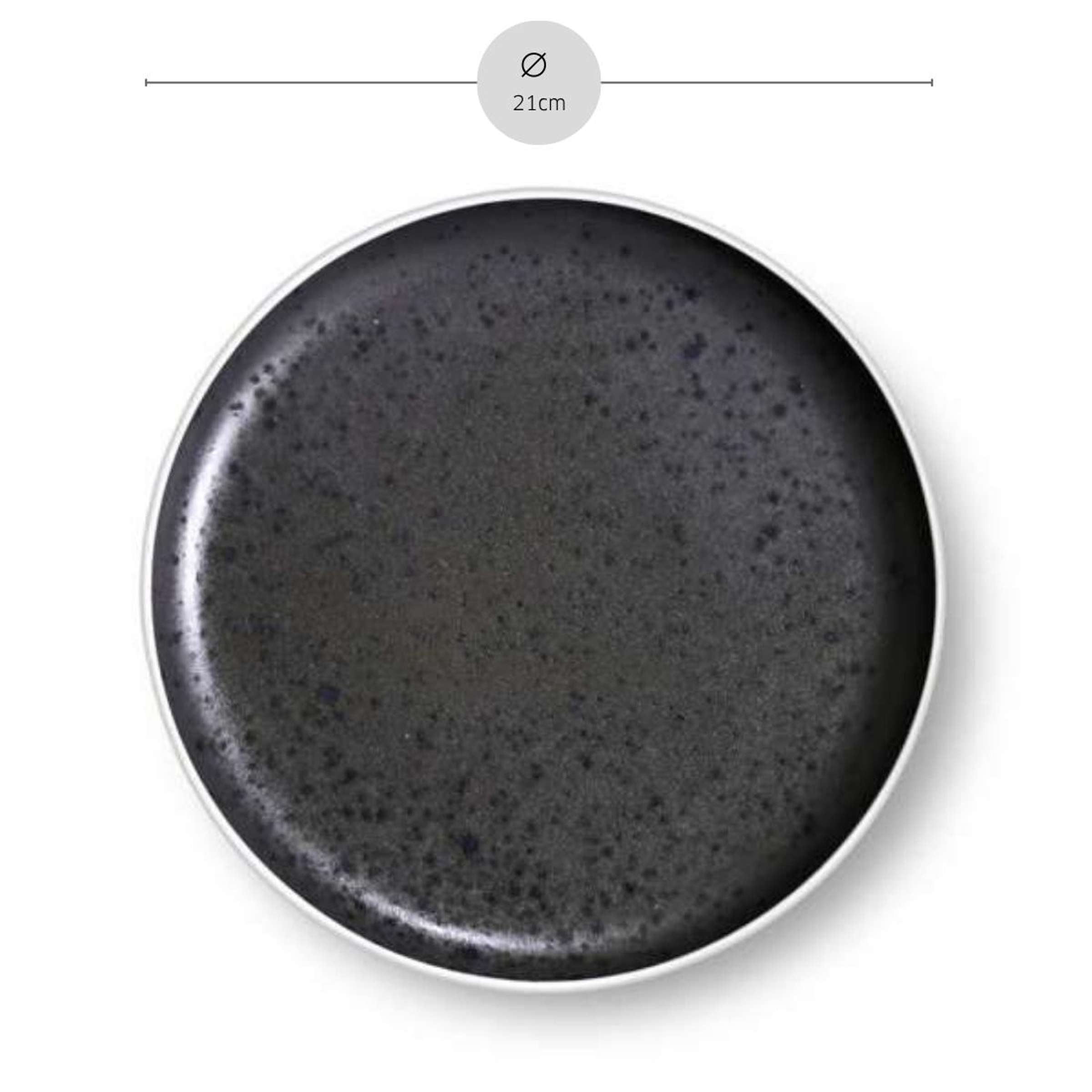 Aster Granite Dessert Plate black,white 6 Stück