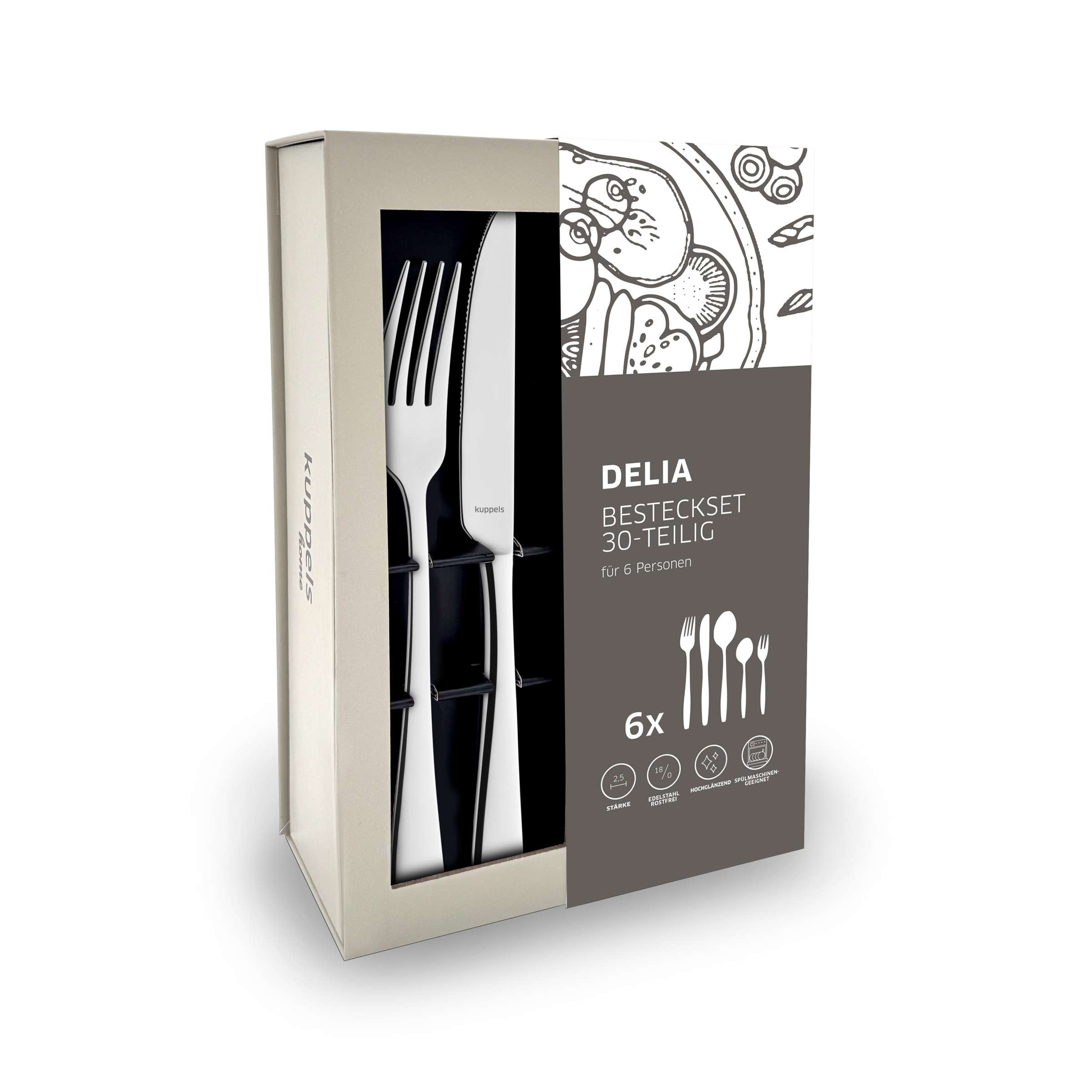 DELIA Cutlery Set 30-pieces Stainless