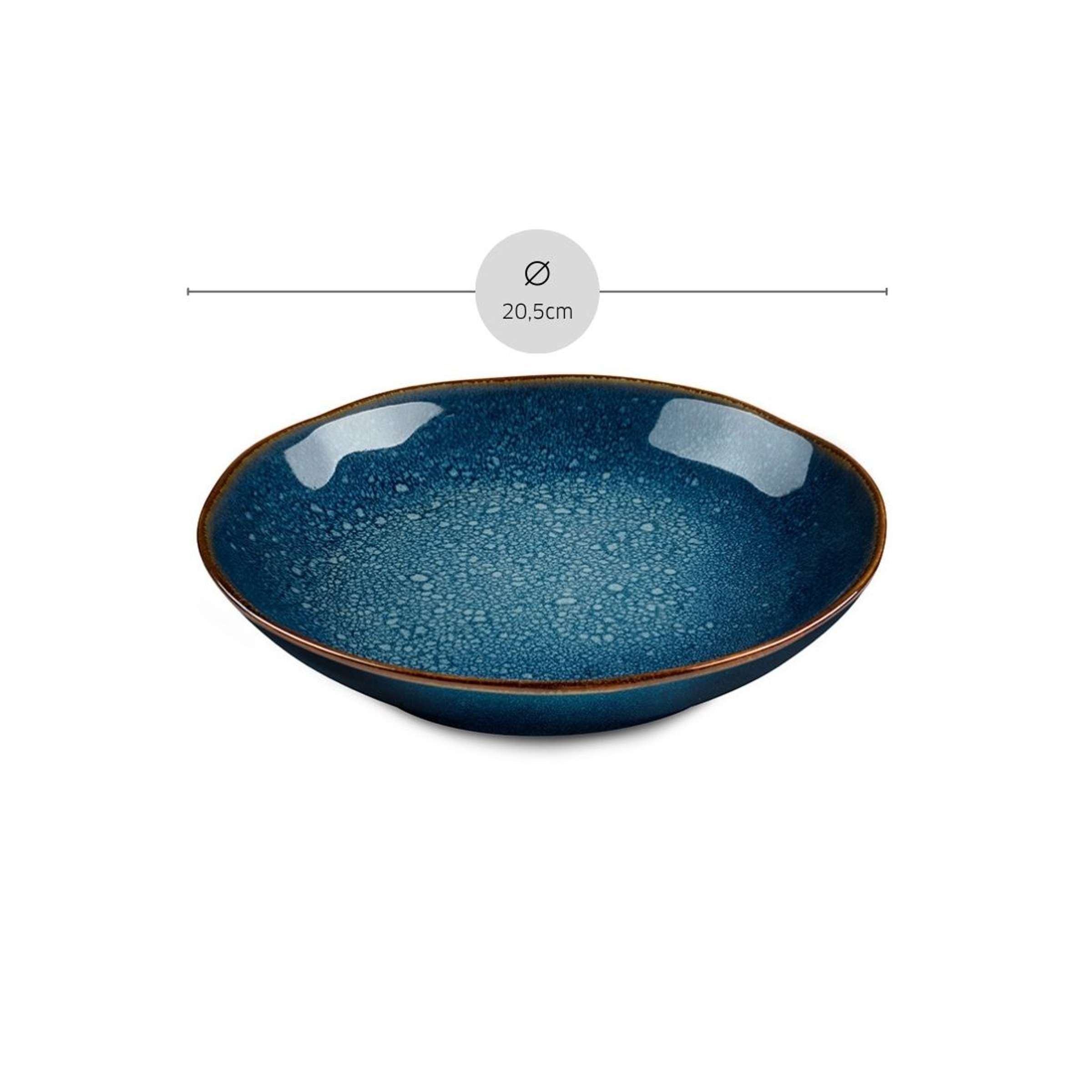 VERTIGO DENIM Salatteller blau,braun