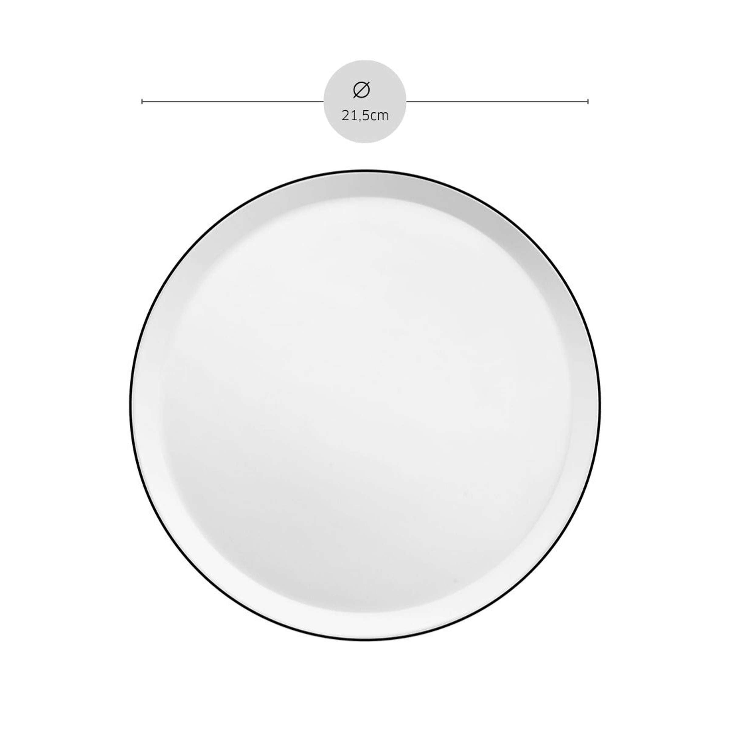 YAKA BLACK Dessertteller schwarz,weiß 6 Stück