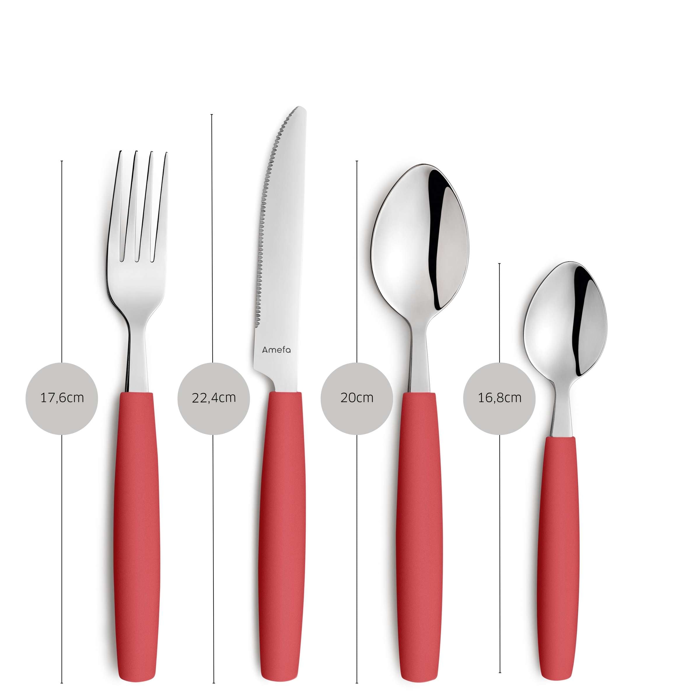 VALOA Cutlery Set 16-pieces red