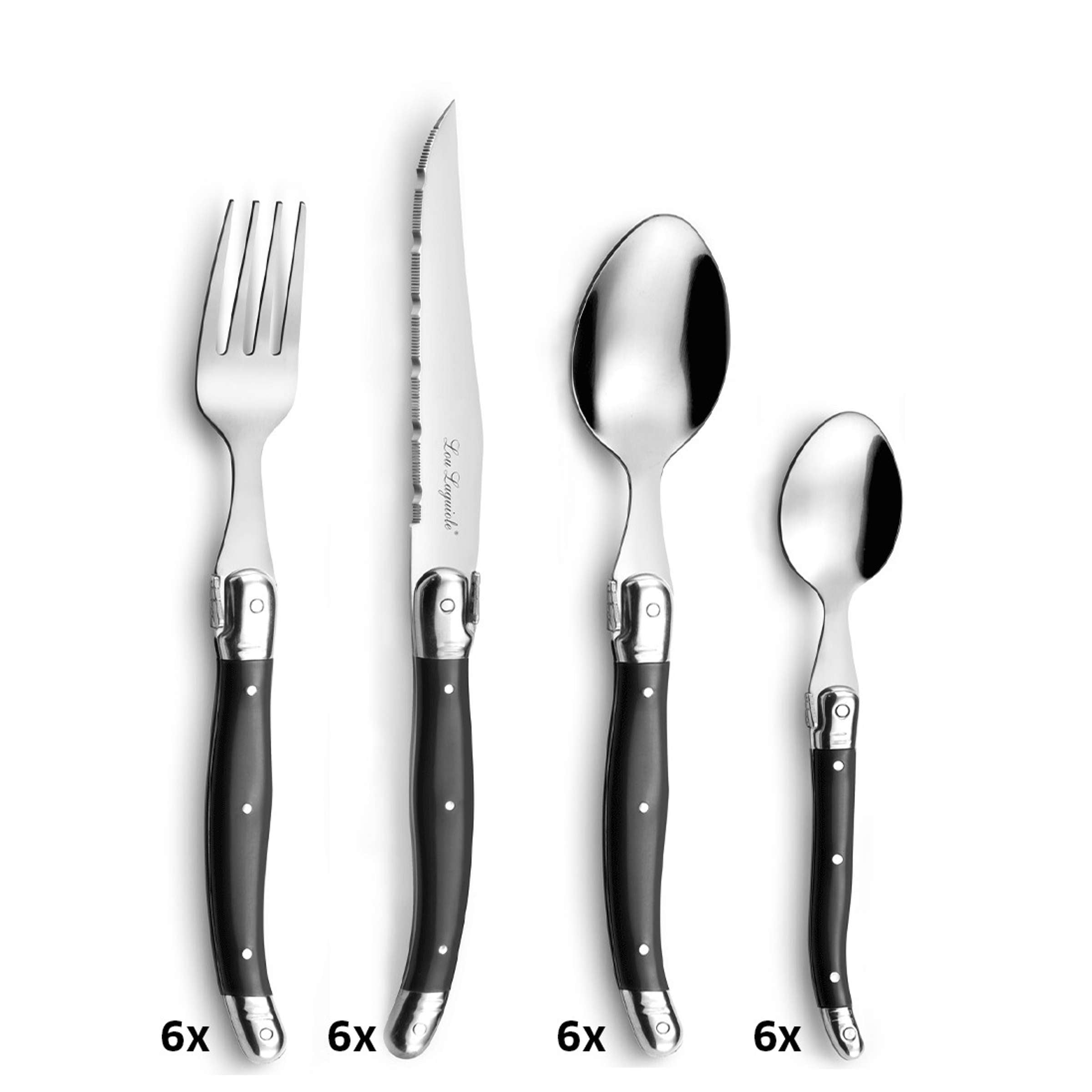 LAGUIOLE / TRADITION Cutlery Set 24-pieces anthracite