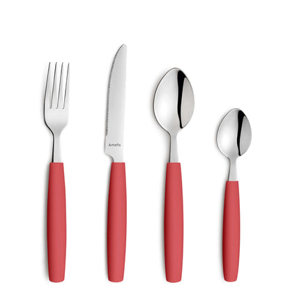VALOA Cutlery Set 16-pieces red