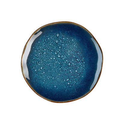 VERTIGO DENIM Dessertbordjes, Blauw/Bruin, 6 stuks