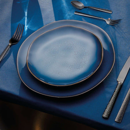 VERTIGO DENIM Dessertbordjes, Blauw/Bruin, 6 stuks